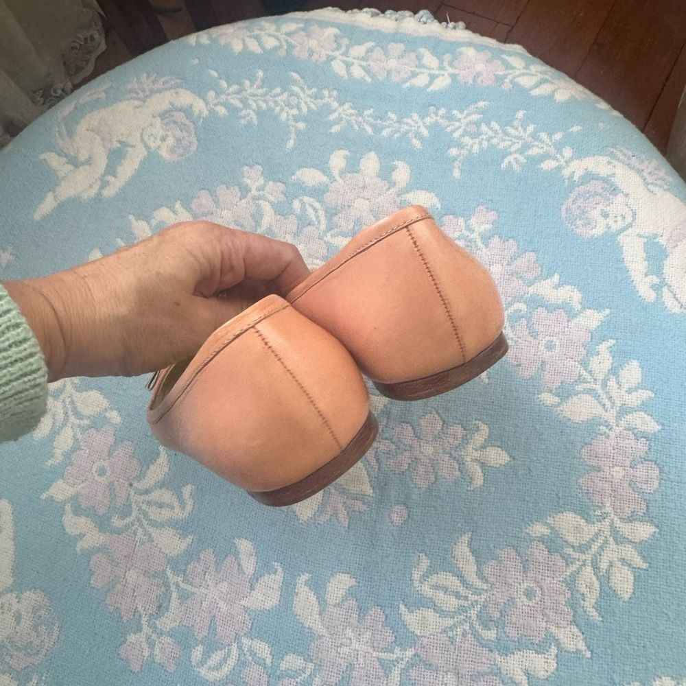 *Miu Miu* 37.5 Blush Peach-Pink Ballet Flats Leather Loafers - Picture 9 of 12